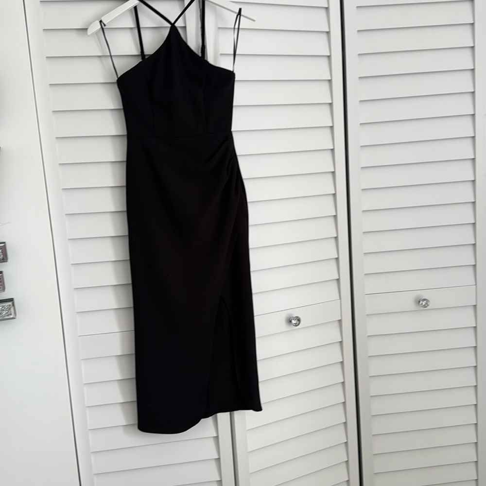 NWOT petal and pup black cocktail midi dress